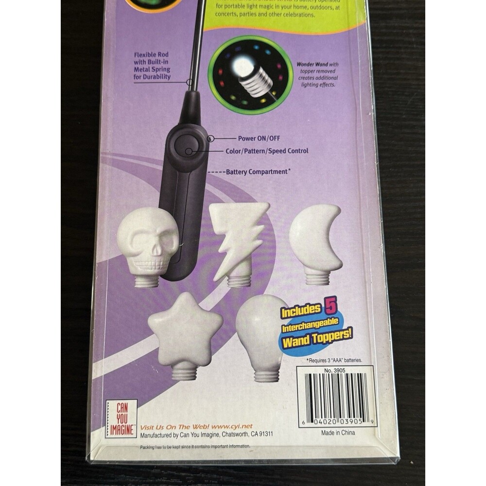 The Amazing Wonder Wand" Light-Up Toy Iinterchangeable Toppers NEW - Picture 9 of 9